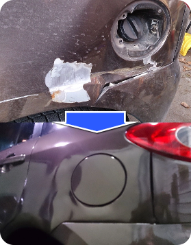 自動車の傷の修理